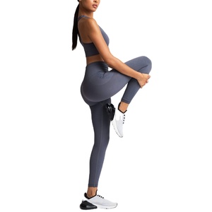 Ensemble de sport et de fitness OEM sans couture : soutien-gorge et legging ajourés pour femmes/filles - Product Image 1