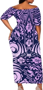 Conjunto de Ropa con Estampado Étnico Polinesio para Parejas, Trajes a Juego con Diseño Personalizado, Puletasi - Product Image 4