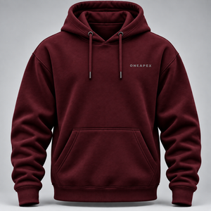 Custom <b>Burgundy</b> Minimalist Pullover <b>Hoodie</b> <b>Men's</b> Casual Sweatshirt Hooded Sportswear OEM ODM Wholesale Manufacturer - Product Image 1