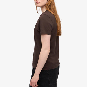 Camiseta Ligera para Mujer, Color Marrón Oscuro, Corte Ajustado, Cuello Redondo, Algodón y Poliéster, para Actividades al Aire Libre, para Damas Adultas - Product Image 3