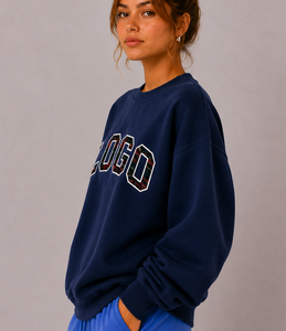 Pull-over décontracté à col roulé oversize pour femme, 100 % coton écologique, couleur unie, manches courtes, vente en gros - Product Image 3