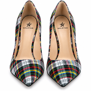 Escarpins à talons aiguilles en tartan pour femmes, confortables et luxueux, personnalisables, fabrication OEM/ODM, qualité supérieure, style écossais, pour mariage et soirée, fabriqués au Pakistan - Product Image 2