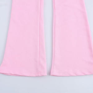 Pantalon évasé taille haute vintage pour femme, nouvelle mode été 2025, couleur unie, décontracté, taille élastique - Product Image 5