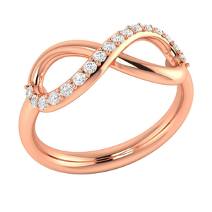 แหวนเพชรแท้รูปอินฟินิตี้ |   แหวนสัญญาโรสโกลด์ 14K สำหรับผู้หญิง |   คอลเลกชันของขวัญเครื่องประดับดีไซเนอร์สุดหรูสำหรับวันครบรอบแต่งงาน - Product Image 1