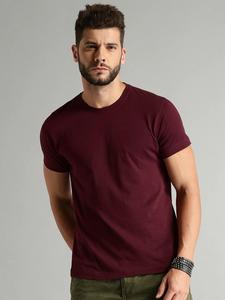 T-shirt pour homme en coton marron à manches courtes, style décontracté, coupe ajustée, style minimaliste, logo personnalisé - Product Image 2