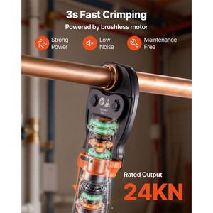 ProPress 18V <b>Electric</b> 1/2" 3/4" 1\" Copper Tubes Pipe Crimper Tool Kit 3 VUS Pr for <b>Wire</b> Crimping - Product Image 3