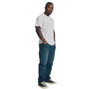 2026 Most selling Men's White Cotton O-Neck Short Sleeve T-Shirt Regular Fit Solid Color Casual Jersey Knit for online sale - Product Image 3