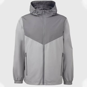 Chaqueta Cortavientos con Capucha para Hombre, Diseño Color Block, Cierre de Cremallera, Estilo Casual, Material Poliéster, para Otoño - Product Image 4