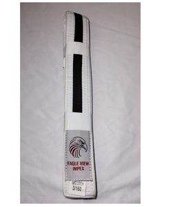 Cinturón de BJJ EVI EVI 619 de Polialgodón Blanco Sólido, Equipo de Entrenamiento de Artes Marciales, 300 CM de Largo, Unisex, Cinturones Personalizados OEM - Product Image 1
