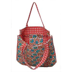 Bolsa de Mano Hecha a Mano 100% Algodón Puro con Asa Larga, Tamaño Grande, Artesanía India de Rajasthan - Product Image 3