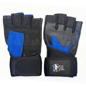 Workout Weightlifting Gloves PU Material Non-Slip Hand Grips Adjustable Wrist <b>Strap</b> for Unisex Gym Use - Product Image 1