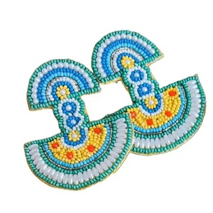 Pendientes artesanales con cuentas, estilo europeo y americano, pendientes largos exagerados con borlas, estilo bohemio, pendientes de cuentas de arroz. - Product Image 2