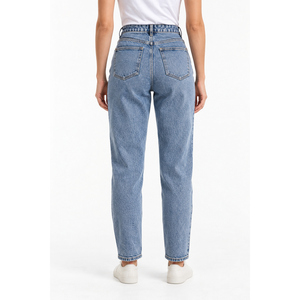 Jeans de Cintura Alta para Mujer, Estilo Boyfriend, con Estampado Floral, Denim Azul Vintage, Tallas XS-6XL, Marca Privada OEM - Product Image 2