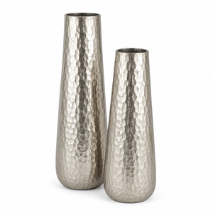Vase en métal doré classique, style minimaliste, pot à fleurs côtelé pour la décoration de table de mariage de luxe et de bureau - Product Image 3