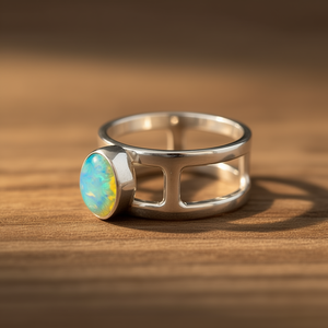 Ethiopian <b>Opal</b> Fashion <b>Ring</b> 4.8 Grams Weight - Product Image 3