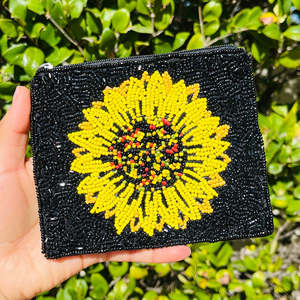 Handmade Luxury Durable Seed Beaded Sunflower Coin Purse Zipper Pouch <b>Boho</b> Clutch Bead Embroidery Charming Gift <b>Bag</b> Wholesale - Product Image 4