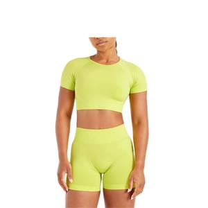 Conjunto de Yoga de 2 Piezas para Mujer, Color Sólido, Personalizable con Logotipo, Bra Deportivo y Shorts con Efecto Push-Up, Spandex/Poliéster Transpirable, Venta al Por Mayor - Product Image 1