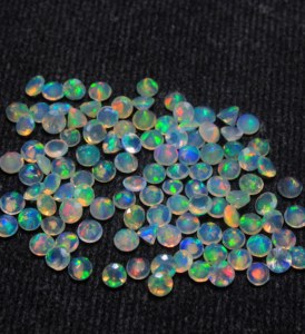 Opale Welo Ronde Facettée, Pierre Précieuse Naturelle d'Éthiopie, Opale Welo en Vrac, Prix de Gros - Product Image 2