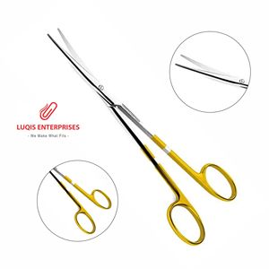 กรรไกรเมทเซนบาุมแบบโค้ง  ใบมีดหยัก  สำหรับผ่าตัด  ทำจากเหล็กกล้าไร้สนิม  ใช้สำหรับผ่าตัดเนื้อเยื่อละเอียด - Product Image 1