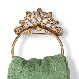 Circular Design <b>Towel</b> Holder for <b>Bathroom</b> Elegant Stylish Luxury High End <b>Towel</b> Holder Rack Brass Aluminum Stylish Organizer - Product Image 5