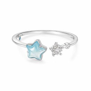 Cute Summer Beach <b>Open</b> <b>Ring</b> with Blue Gradient Enamel for Women Bohemian Holiday Jewelry Wholesale - Product Image 3