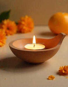 Elegante soporte de madera Diwali Diya artesanal para mejorar la decoración festiva que brinda calidez y encanto a las celebraciones - Product Image 5
