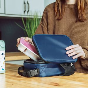 Borsa per il pranzo riutilizzabile in poliestere isolato Your Zone Navy - Product Image 2