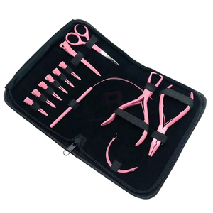 MAGMA BEAUTY Kit Complet d'Outils pour Extensions de Cheveux Rose Bébé pour Salon de Coiffure – Pince à Micro-Anneaux Tout-en-un en Métal - Product Image 2