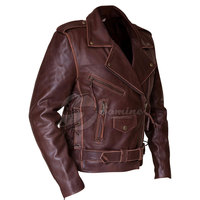 Chaqueta de Motociclista de Cuero Genuino de Alta Calidad, Nueva Llegada, MOQ Bajo