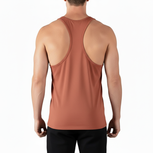 Mens Casual Sporty Gym Training Vest 100% Cotton Quick Dry Elastic Breathable <b>Running</b> Athletic Sleeveless <b>Singlet</b> Custom Vest - Product Image 4