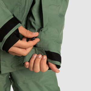Men's <b>Green</b> Hooded Waterproof <b>Ski</b> <b>Jacket</b> With Zipper Closure Sporty Winter Outdoor Wear - Product Image 6