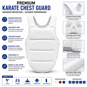 Gilet de protection pectoral de karaté, cible de boxe légère en cuir PU, doublure respirante, rembourrage EPE, boucle à double anneau - Product Image 4
