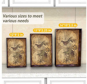 Juego de Tres Bandejas de Madera MDF de Alta Calidad con Recubrimiento de Esmalte Suave, Diseño Rectangular para Uso en Ceremonias - Product Image 5