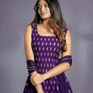 Conjunto de Salwar Kameez de Rayón para Mujer KV, Ropa Tradicional para Fiestas, Sin Arrugas - Product Image 1