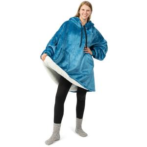 เสื้อคลุมฮู้ดผ้าเชอร์ปาขนาดใหญ่พิเศษสำหรับผู้หญิง ผลิตจากโพลีเอสเตอร์ถัก 100% ผ้าห่มสำหรับผู้ใหญ่แบบสวมใส่ได้ - Product Image 5