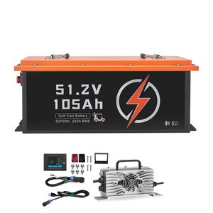 Batteria al Litio 48V 105Ah per Golf Cart, Batteria 48 Volt per Golf Cart con BMS 200A, Monitor Touch, App Mobile, Batteria LiFePO4 con Accesso Mobile - Product Image 1