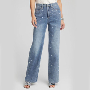 Jeans Ajustados de Mezclilla Azul de Alta Calidad para Mujer, Pantalones Deportivos Transpirables y Flexibles con Buena Relación Calidad-Precio, Estilo de Frente Plano para Invierno - Product Image 1