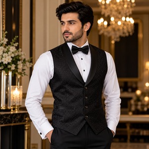 Chaleco Formal para Hombre con Tela de Traje Suave, Paneles Frontales Estructurados, Correa Ajustable en la Cintura, Cierre Clásico con Botones y Diseño Refinado - Product Image 1