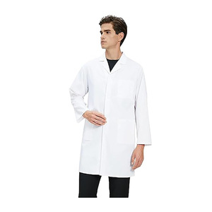 Unisex Classic White Cotton <b>Scrub</b> <b>Sets</b> with Jersey Fabric Needle Detection Professional Medical Nurse Uniform for Hospital Use - Product Image 6