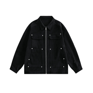 Men's Custom <b>Canvas</b> Zipper <b>Jacket</b> Wholesale <b>Work</b> <b>Jacket</b> Cotton Lining Winter Street Wear Varsity <b>Jacket</b> Hot Sell Casual Woven - Product Image 1