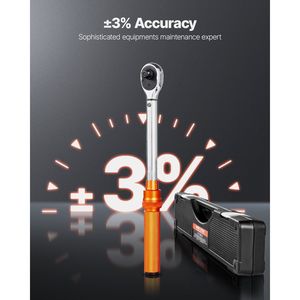 Set di Chiavi Dinamometriche a Scatto di Alta Precisione da 3/8 di Pollice, Bidirezionali, 72 Denti, 5-60 N.m / 3.7-44.3 Lbf.ft, con Bussole di Precisione al 3% - Product Image 3