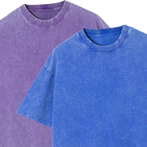 Custom Heavyweight 260gsm Knitted Sporty <b>Blue</b> Vintage Oversized Drop Shoulder Cotton T-Shirt - Product Image 4
