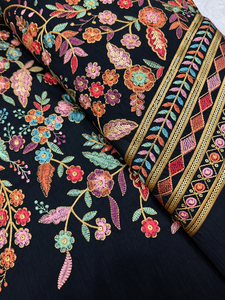 SQ embroidery fabric embroidered silk fabric abaya fabric kaftan material apparel sourcing wholesale garment manufacturing trade - Product Image 5