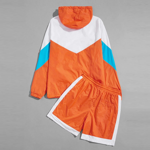 Men Quick Dry Windbreaker <b>Short</b> Set Lightweight Breathable Gym Training Running Summer Athletic Wear Outfit - Product Image 2