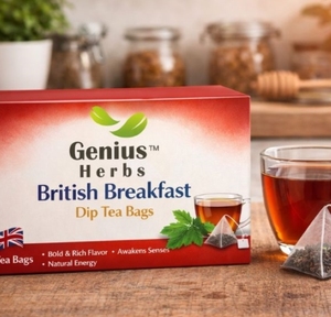 Infusion de thé pour petit-déjeuner britannique, infusion à froid, pré-coupée et mélangée, optimisée pour l'extraction à l'eau froide, pour une tasse claire et brillante - Product Image 1