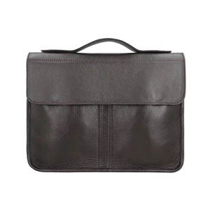 Solid Color Leather Single Shade <b>Briefcase</b> Executive Office Work Laptop Handbag <b>Briefcase</b> - Product Image 1