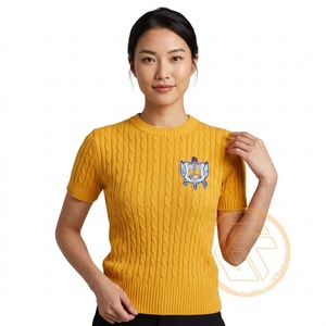 เสื้อกั๊กอะคริลิคปักลาย Sigma Gamma Rho แบบสั่งทำพิเศษ ติดกระดุมด้านหน้า สำหรับฤดูหนาว คุณภาพสูง คอวี สำหรับผู้หญิง - Product Image 4