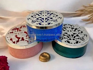 Caja Redonda de Resina para Joyas con Patrón Floral, Pintada a Mano, Arte Folclórico Artístico, Decoración del Hogar, Caja para Baratijas - Product Image 4