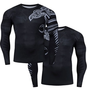 Rashguard de compression à manches longues pour hommes pour le BJJ, le MMA, la lutte, le grappling et l'entraînement physique - Product Image 4