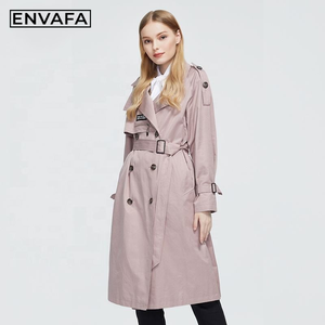 Gabardina de Alta Calidad para Mujer, Chaqueta Cortavientos con Cinturón, Gabardina Larga de Primavera, Venta al Por Mayor - Product Image 1